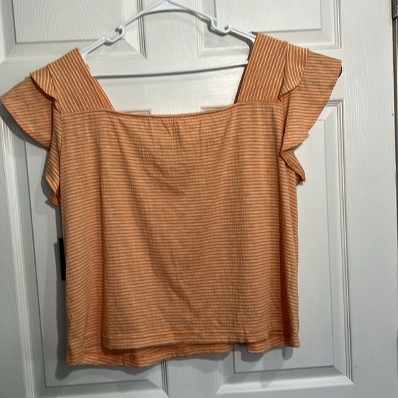 Tribal Jeans women’s top mango and white striped - Size XL NWT - Picture 7 of 7